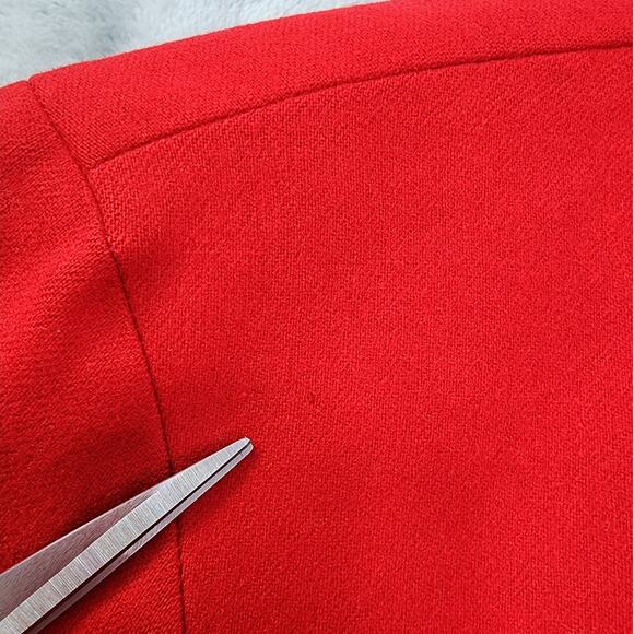 Vintage Pendleton Wool Collarless Fitted Blazer Jacket Size 12 Red Office Career - Picture 4 of 10